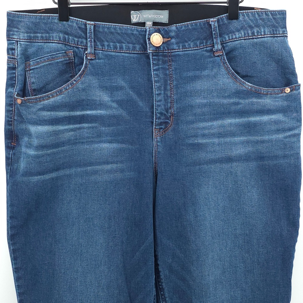 Wit & Wisdom Ab-solution Women Jeans 18W Blue Bootcut L1X111KG Dark Wash - Picture 2 of 11